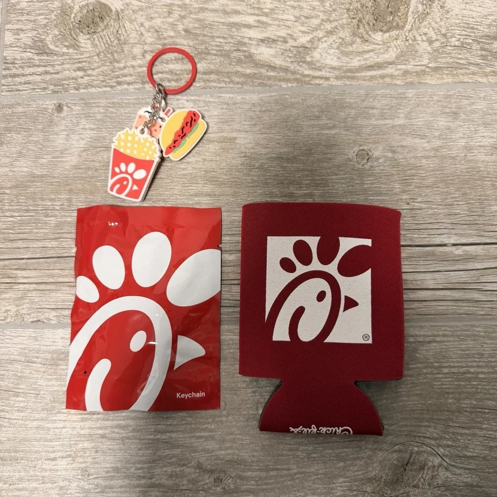 Chickfila UNOPENED Holiday‎ Key Chain Limited Edition 2024 + Drink Koozie